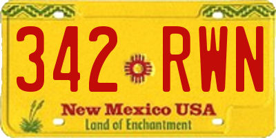 NM license plate 342RWN