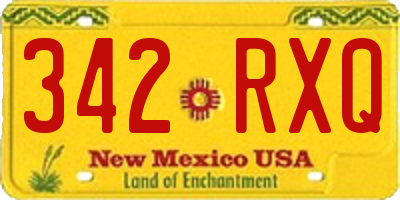 NM license plate 342RXQ