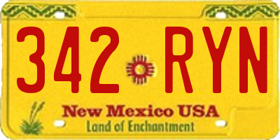 NM license plate 342RYN