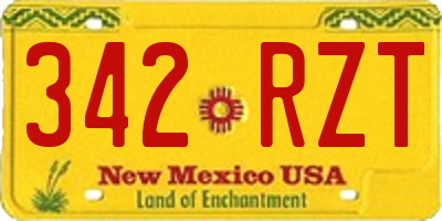 NM license plate 342RZT