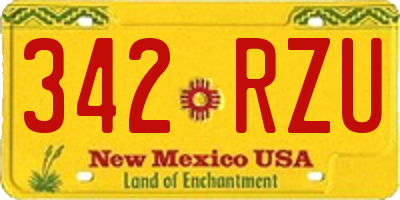 NM license plate 342RZU