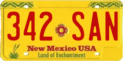 NM license plate 342SAN