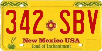 NM license plate 342SBV