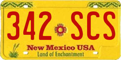 NM license plate 342SCS