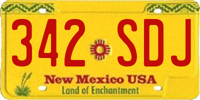NM license plate 342SDJ