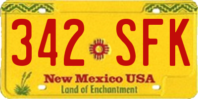 NM license plate 342SFK