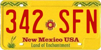 NM license plate 342SFN