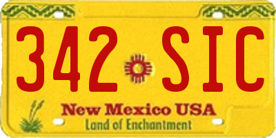 NM license plate 342SIC