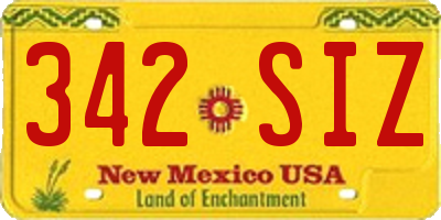 NM license plate 342SIZ