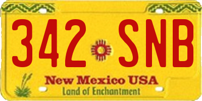 NM license plate 342SNB