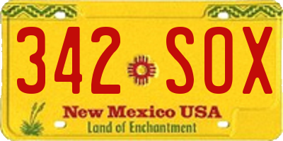 NM license plate 342SOX