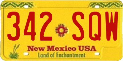 NM license plate 342SQW