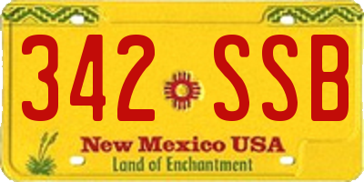 NM license plate 342SSB