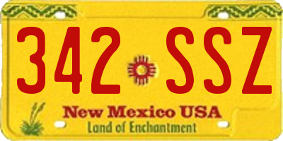 NM license plate 342SSZ