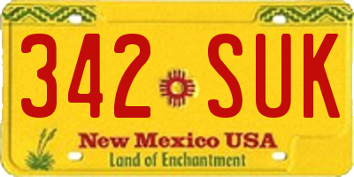 NM license plate 342SUK