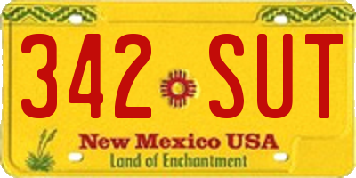 NM license plate 342SUT