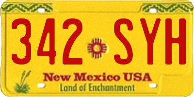 NM license plate 342SYH