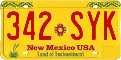 NM license plate 342SYK