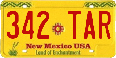 NM license plate 342TAR
