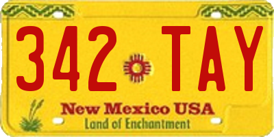 NM license plate 342TAY