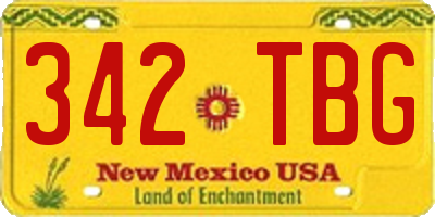 NM license plate 342TBG