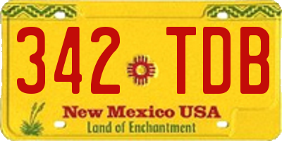 NM license plate 342TDB