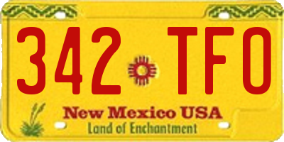 NM license plate 342TFO