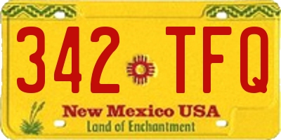 NM license plate 342TFQ