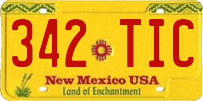 NM license plate 342TIC