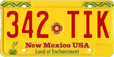 NM license plate 342TIK