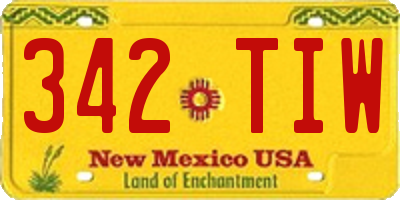 NM license plate 342TIW