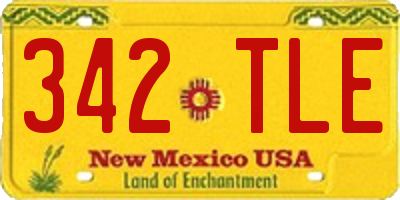 NM license plate 342TLE