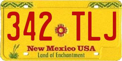NM license plate 342TLJ