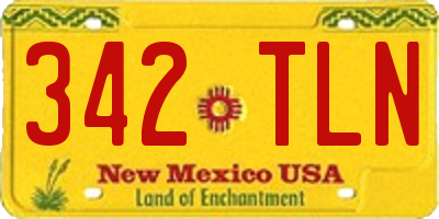 NM license plate 342TLN
