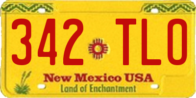 NM license plate 342TLO