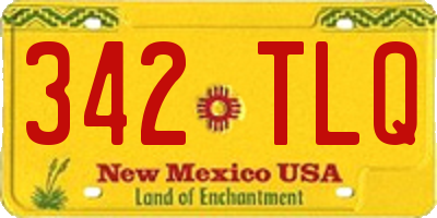 NM license plate 342TLQ