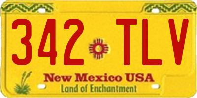 NM license plate 342TLV
