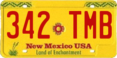 NM license plate 342TMB