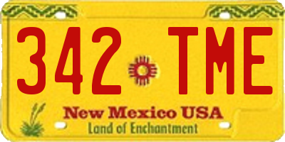 NM license plate 342TME