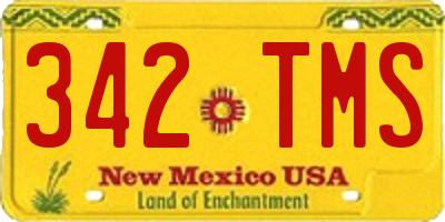 NM license plate 342TMS