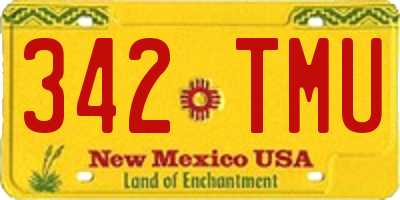 NM license plate 342TMU