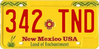 NM license plate 342TND