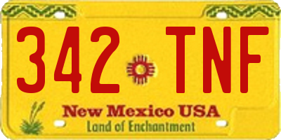 NM license plate 342TNF
