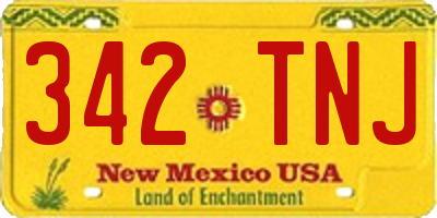NM license plate 342TNJ