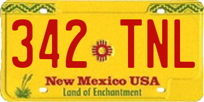 NM license plate 342TNL