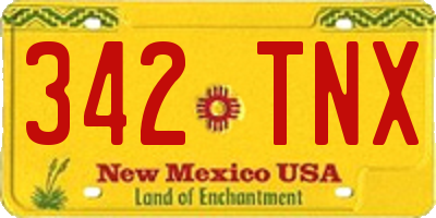 NM license plate 342TNX