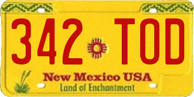 NM license plate 342TOD