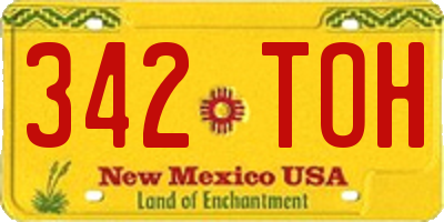 NM license plate 342TOH