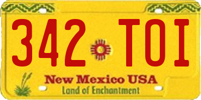 NM license plate 342TOI