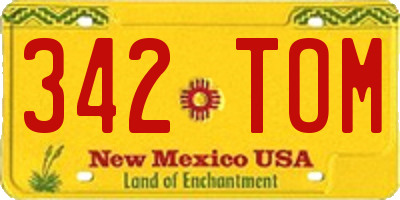 NM license plate 342TOM